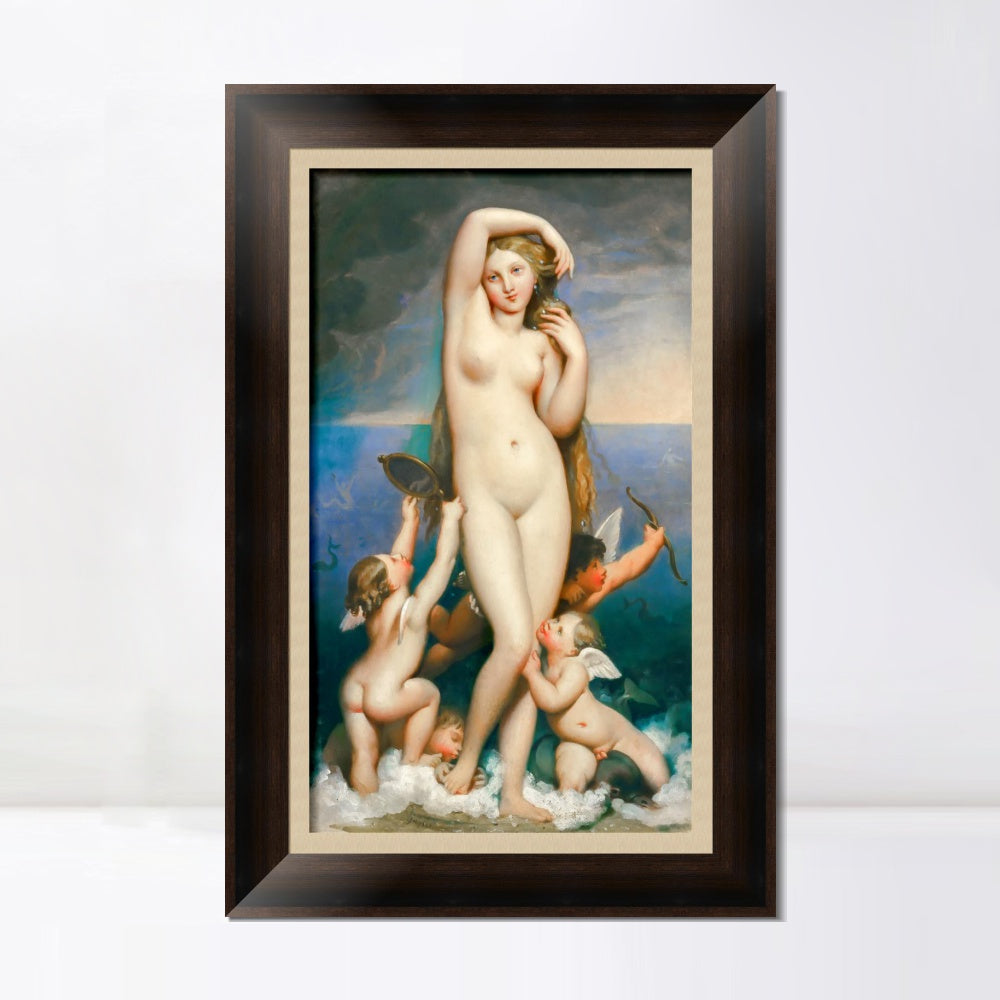 INVIN ART Framed Canvas Art Giclee Print Venus Anadyomene by Jean Auguste Dominique Ingres Wall Art
