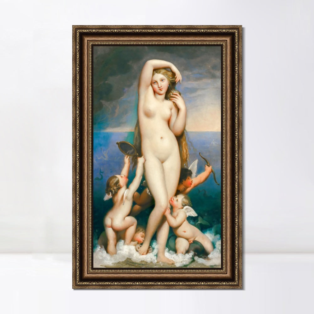 INVIN ART Framed Canvas Art Giclee Print Venus Anadyomene by Jean Auguste Dominique Ingres Wall Art
