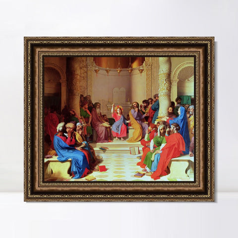 INVIN ART Framed Canvas Art Giclee Print Series#010 by Jean Auguste Dominique Ingres Wall Art Living Room Home Office Decorations