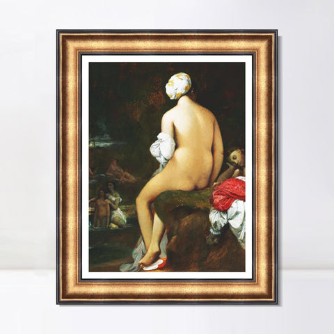 INVIN ART Framed Canvas Art Giclee Print La Grande Baigneuse by Jean Auguste Dominique Ingres Wall Art Living Room Home Office Decorations