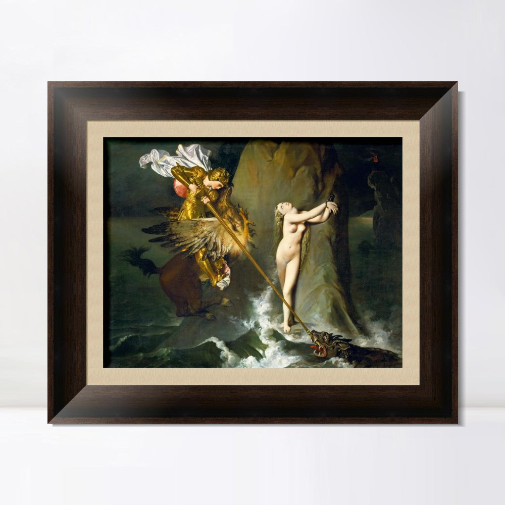 INVIN ART Framed Canvas Art Giclee Print Roger Fress Angelica by Jean Auguste Dominique Ingres Wall Art