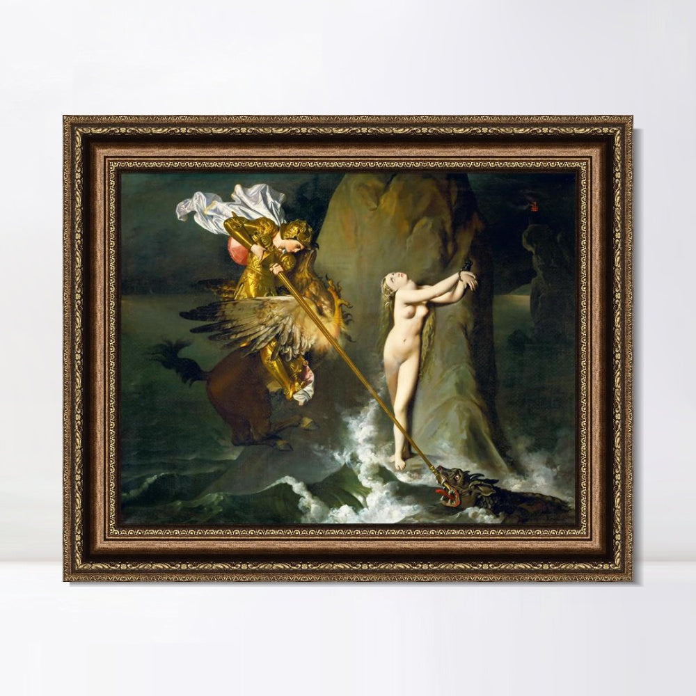 INVIN ART Framed Canvas Art Giclee Print Roger Fress Angelica by Jean Auguste Dominique Ingres Wall Art