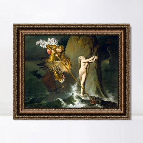 INVIN ART Framed Canvas Art Giclee Print Roger Fress Angelica by Jean Auguste Dominique Ingres Wall Art Living Room Home Office Decorations