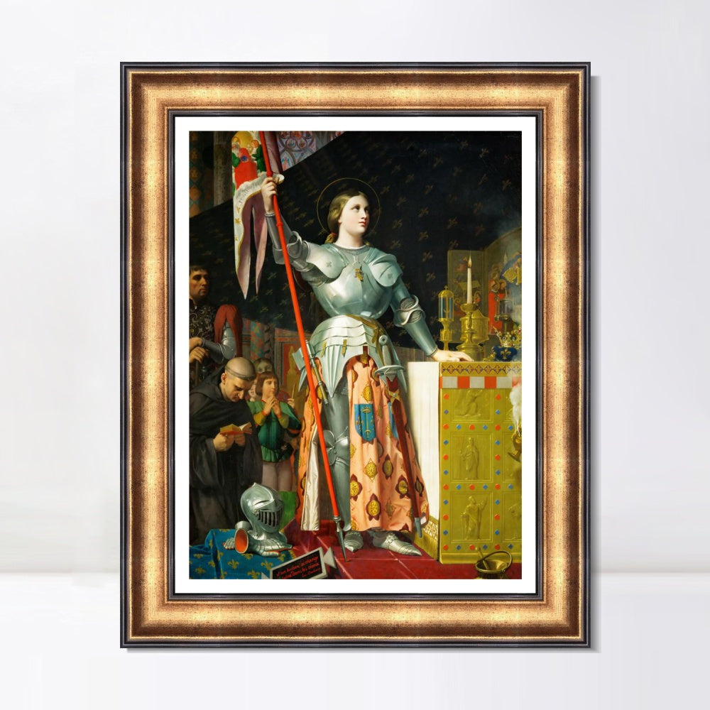 INVIN ART Framed Canvas Art Giclee Print Joan of Arc at The Coronation of Charles VII by Jean Auguste Dominique Ingres Wall Art