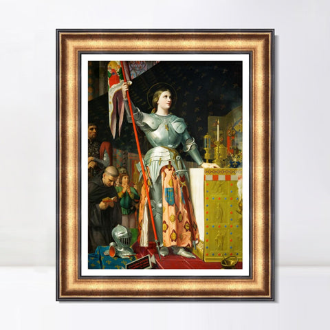 INVIN ART Framed Canvas Art Giclee Print Joan of Arc at The Coronation of Charles VII by Jean Auguste Dominique Ingres Wall Art Living Room Home Office Decorations