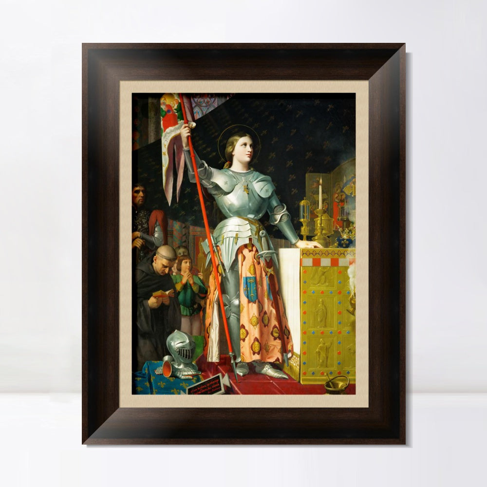 INVIN ART Framed Canvas Art Giclee Print Joan of Arc at The Coronation of Charles VII by Jean Auguste Dominique Ingres Wall Art