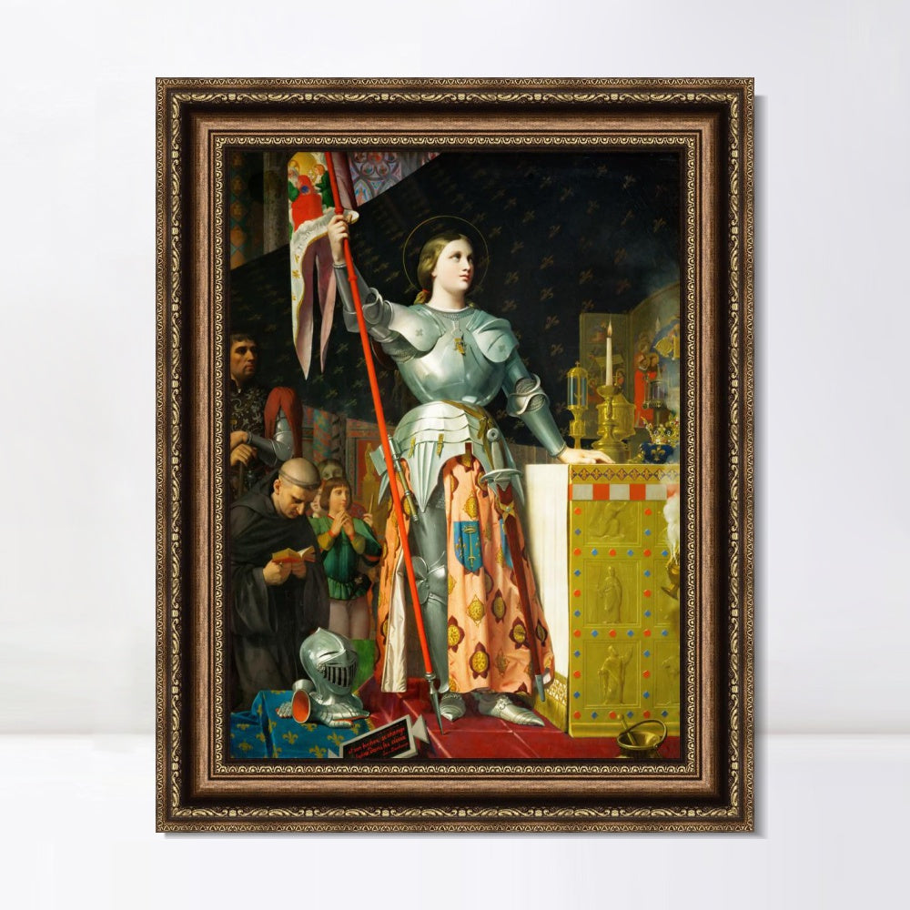 INVIN ART Framed Canvas Art Giclee Print Joan of Arc at The Coronation of Charles VII by Jean Auguste Dominique Ingres Wall Art