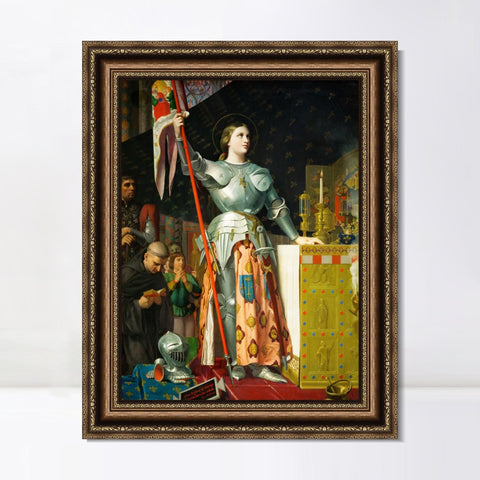 INVIN ART Framed Canvas Art Giclee Print Joan of Arc at The Coronation of Charles VII by Jean Auguste Dominique Ingres Wall Art Living Room Home Office Decorations