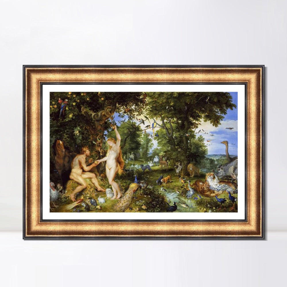 INVIN ART Framed Canvas Art Giclee Print La caida de Faeton by Jan Van Eyck Wall Art