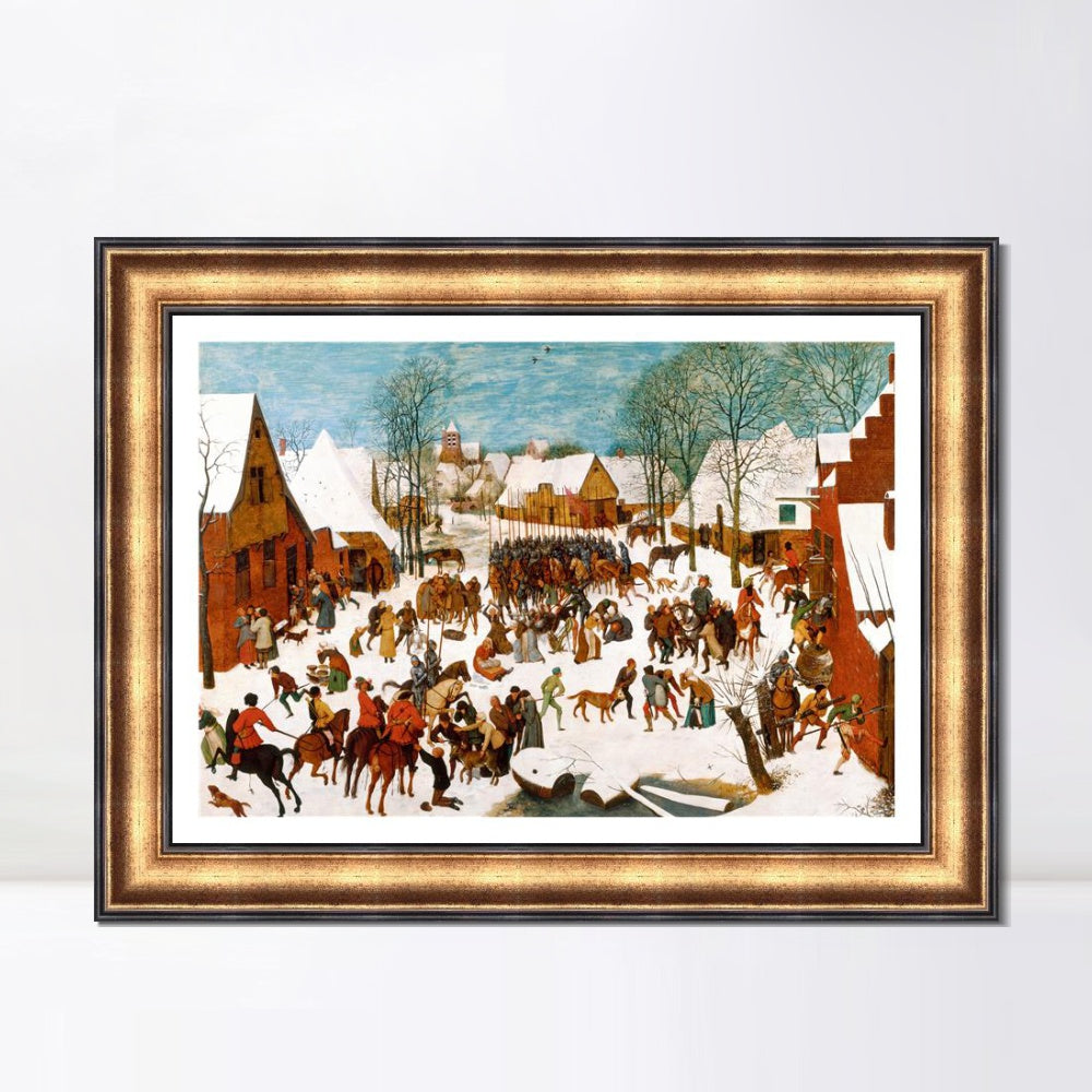 INVIN ART Framed Canvas Art Giclee Print The Adoration of the Lamb by Jan Van Eyck Wall Art