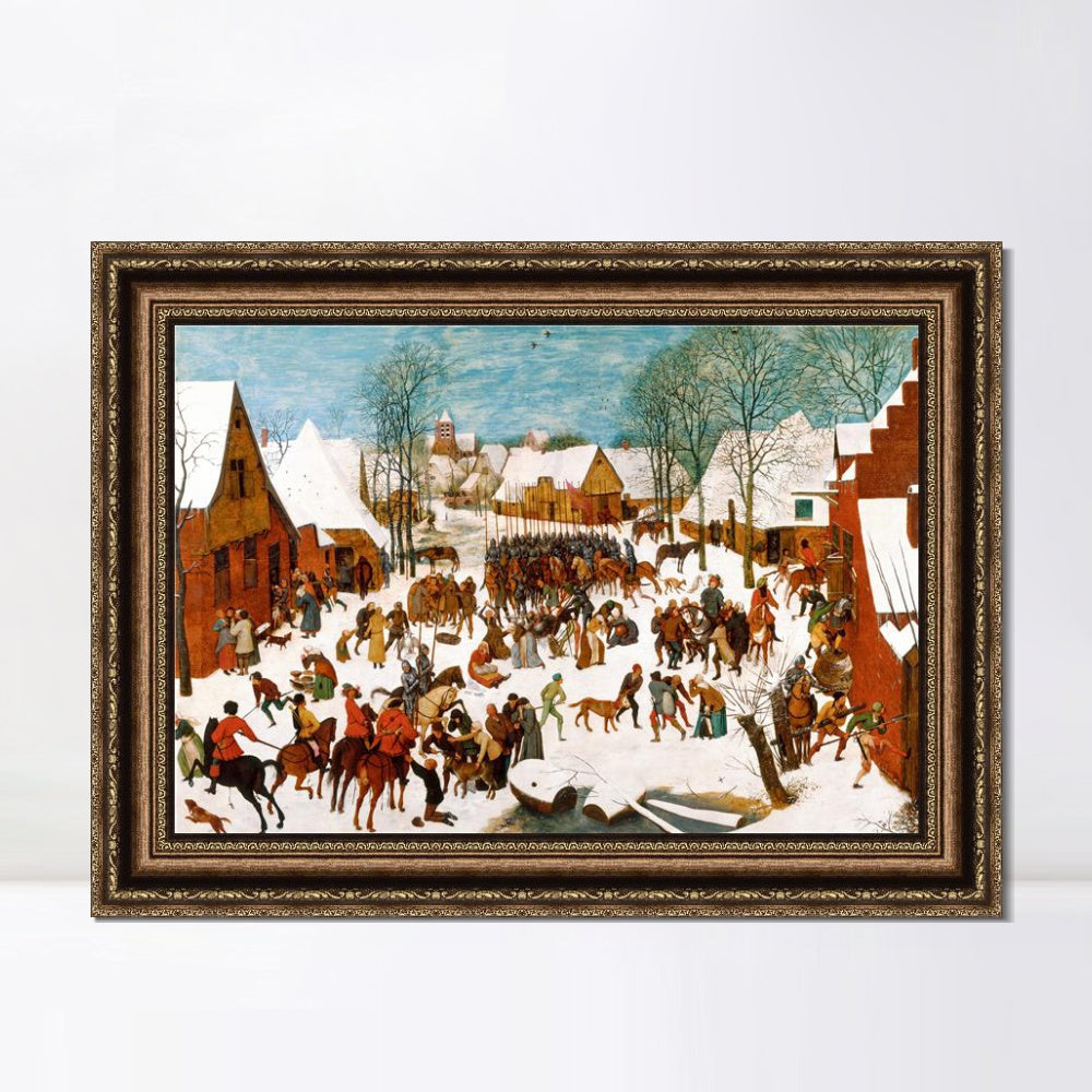 INVIN ART Framed Canvas Art Giclee Print The Adoration of the Lamb by Jan Van Eyck Wall Art