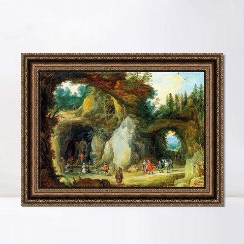 INVIN ART Framed Canvas Art Giclee Print The Virgin and Child with Canon Joris Van der Paele by Jan Van Eyck Wall Art Living Room Home Office Decorations