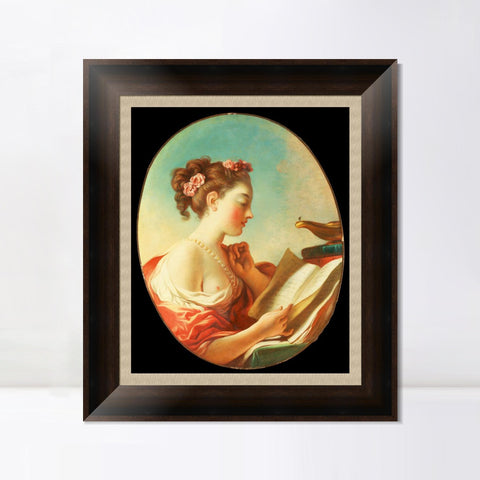 INVIN ART Framed Canvas Art Giclee Print Allegory of Vigilance by Jean Honore Fragonard Wall Art Living Room Home Office Decorations