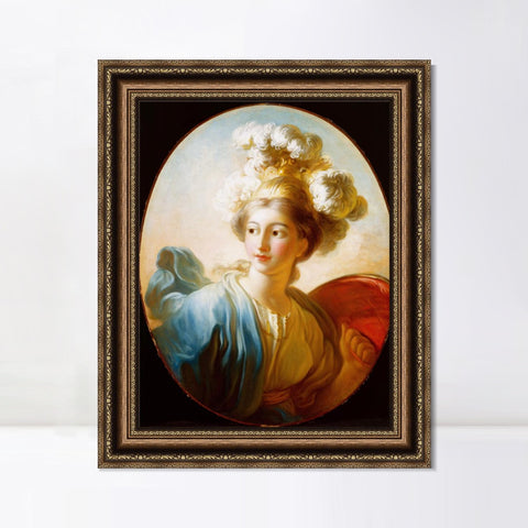 INVIN ART Framed Canvas Art Giclee Print Allegory of Vigilance#2 by Jean Honore Fragonard Wall Art Living Room Home Office Decorations