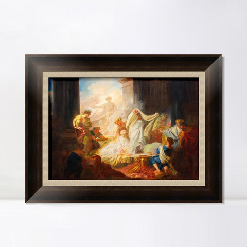 INVIN ART Framed Canvas Art Giclee Print Coricus and Calier by Jean Honore Fragonard Wall Art Living Room Home Office Decorations