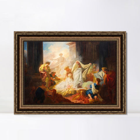 INVIN ART Framed Canvas Art Giclee Print Coricus and Calier by Jean Honore Fragonard Wall Art Living Room Home Office Decorations