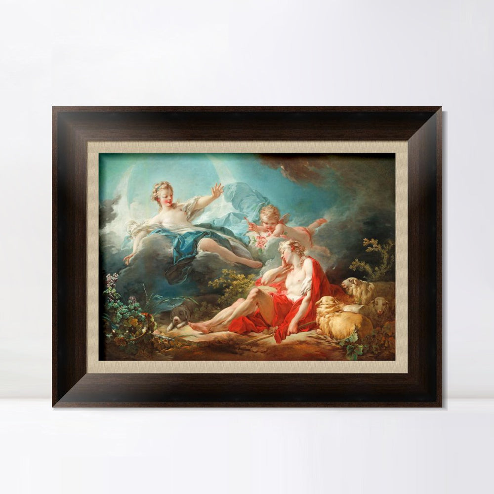 INVIN ART Framed Canvas Art Giclee Print Diana and Endymion by Jean Honore Fragonard Wall Art Living Room Home Office Decorations