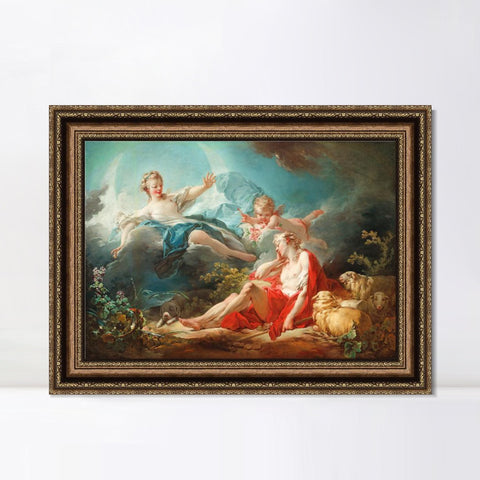 INVIN ART Framed Canvas Art Giclee Print Diana and Endymion by Jean Honore Fragonard Wall Art Living Room Home Office Decorations