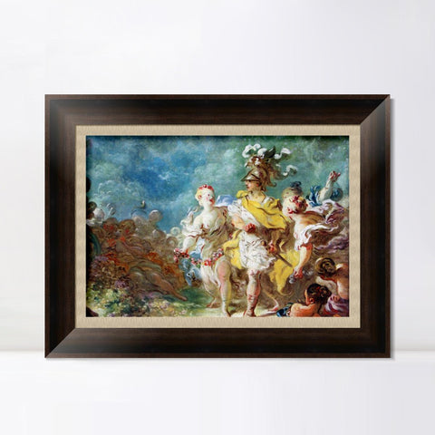 INVIN ART Framed Canvas Art Giclee Print Renaldo in the enchanted forest finds the ghost of armada emerged from the bark of a myrtle,1760 by Jean Honore Fragonard