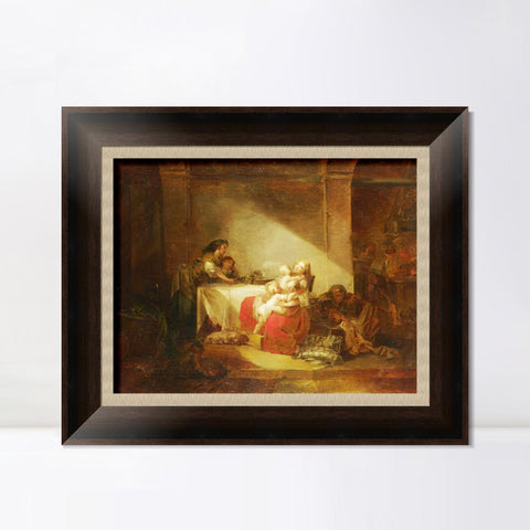INVIN ART Framed Canvas Art Giclee Print Interior Scene by Jean Honore Fragonard Wall Art Living Room Home Office Decorations