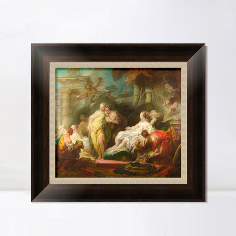 INVIN ART Framed Canvas Art Giclee Print Psyche showing her Sisters her Gifts from Cupid by Jean Honore Fragonard Wall Art