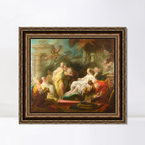 INVIN ART Framed Canvas Art Giclee Print Psyche showing her Sisters her Gifts from Cupid by Jean Honore Fragonard Wall Art