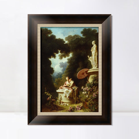 INVIN ART Framed Canvas Art Giclee Print Love Letters by Jean Honore Fragonard Wall Art Living Room Home Office Decorations