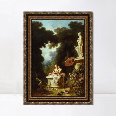 INVIN ART Framed Canvas Art Giclee Print Love Letters by Jean Honore Fragonard Wall Art Living Room Home Office Decorations