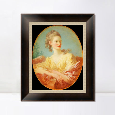 INVIN ART Framed Canvas Art Giclee Print Portrait of a Young Woman by Jean Honore Fragonard Wall Art Living Room Home Office Decorations