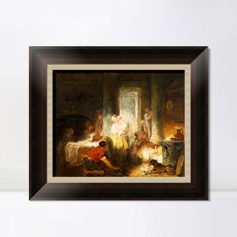 INVIN ART Framed Canvas Art Giclee Print Roman Interior by Jean Honore Fragonard Wall Art Living Room Home Office Decorations