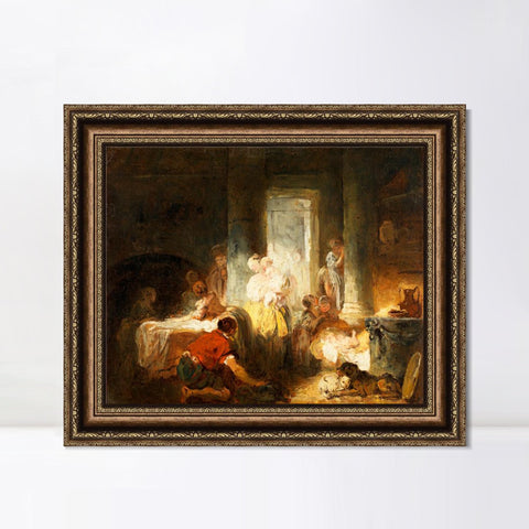INVIN ART Framed Canvas Art Giclee Print Roman Interior by Jean Honore Fragonard Wall Art Living Room Home Office Decorations
