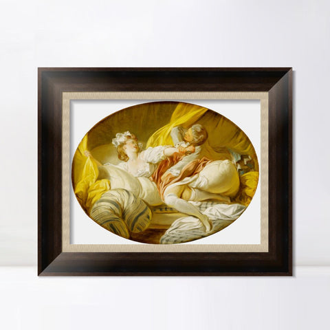 INVIN ART Framed Canvas Art Giclee Print The Beautiful Servant by Jean Honore Fragonard Wall Art Living Room Home Office Decorations