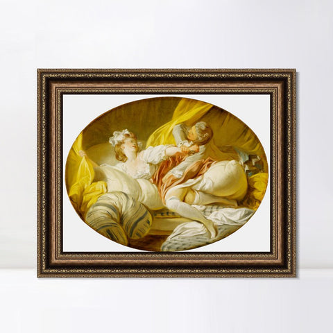 INVIN ART Framed Canvas Art Giclee Print The Beautiful Servant by Jean Honore Fragonard Wall Art Living Room Home Office Decorations