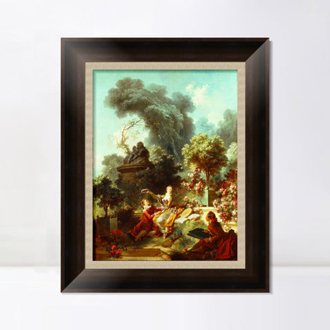 INVIN ART Framed Canvas Art Giclee Print The Lover Crowned by Jean Honore Fragonard Wall Art Living Room Home Office Decorations