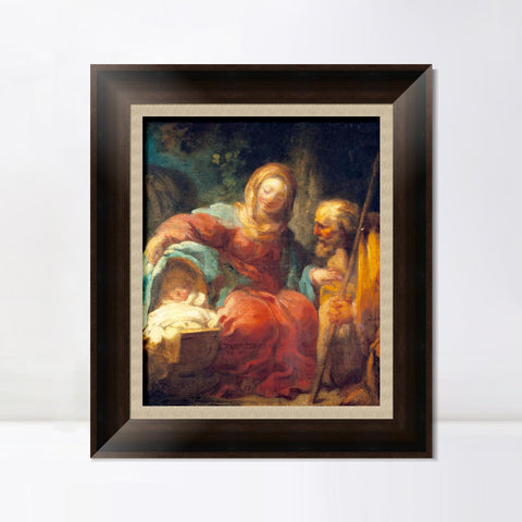 INVIN ART Framed Canvas Art Giclee Print The Rest on the Flight into Egypt by Jean Honore Fragonard Wall Art Living Room Home Office Decorations