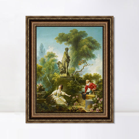 INVIN ART Framed Canvas Art Giclee Print The appointment by Jean Honore Fragonard Wall Art Living Room Home Office Decorations