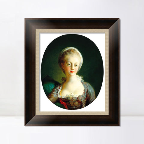 INVIN ART Framed Canvas Art Giclee Print Portrait of a Young Lady by Jean Honore Fragonard Wall Art Living Room Home Office Decorations