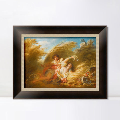 INVIN ART Framed Canvas Art Giclee Print In wheat by Jean Honore Fragonard Wall Art Living Room Home Office Decorations