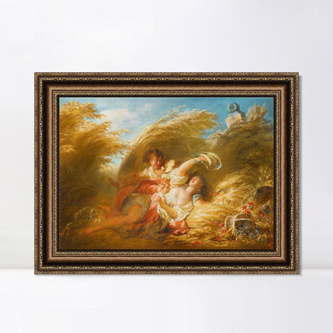 INVIN ART Framed Canvas Art Giclee Print In wheat by Jean Honore Fragonard Wall Art Living Room Home Office Decorations