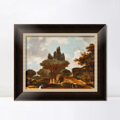 INVIN ART Framed Canvas Art Giclee Print Italian Landscape on the Stairs by Jean Honore Fragonard Wall Art Living Room Home Office Decorations