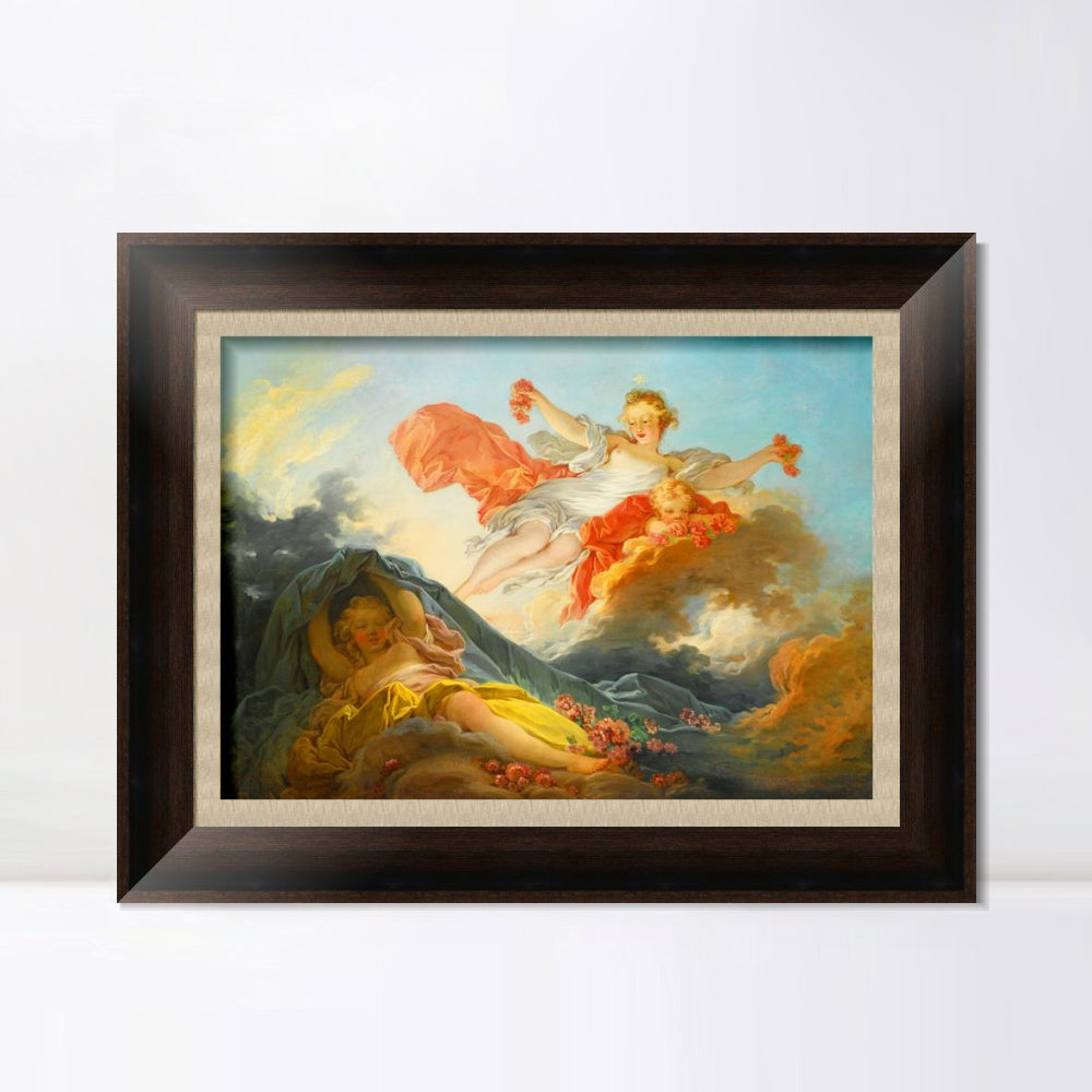 INVIN ART Framed Canvas Art Giclee Print THE GODDESS AURORA TRIUMPHING OVER NIGHT by Jean Honore Fragonard Wall Art Living Room Home Office Decorations