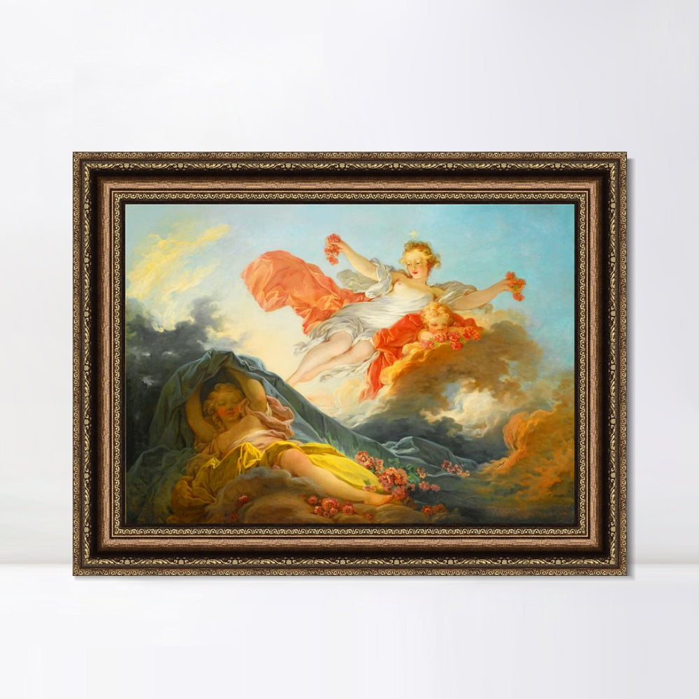 INVIN ART Framed Canvas Art Giclee Print THE GODDESS AURORA TRIUMPHING OVER NIGHT by Jean Honore Fragonard Wall Art Living Room Home Office Decorations