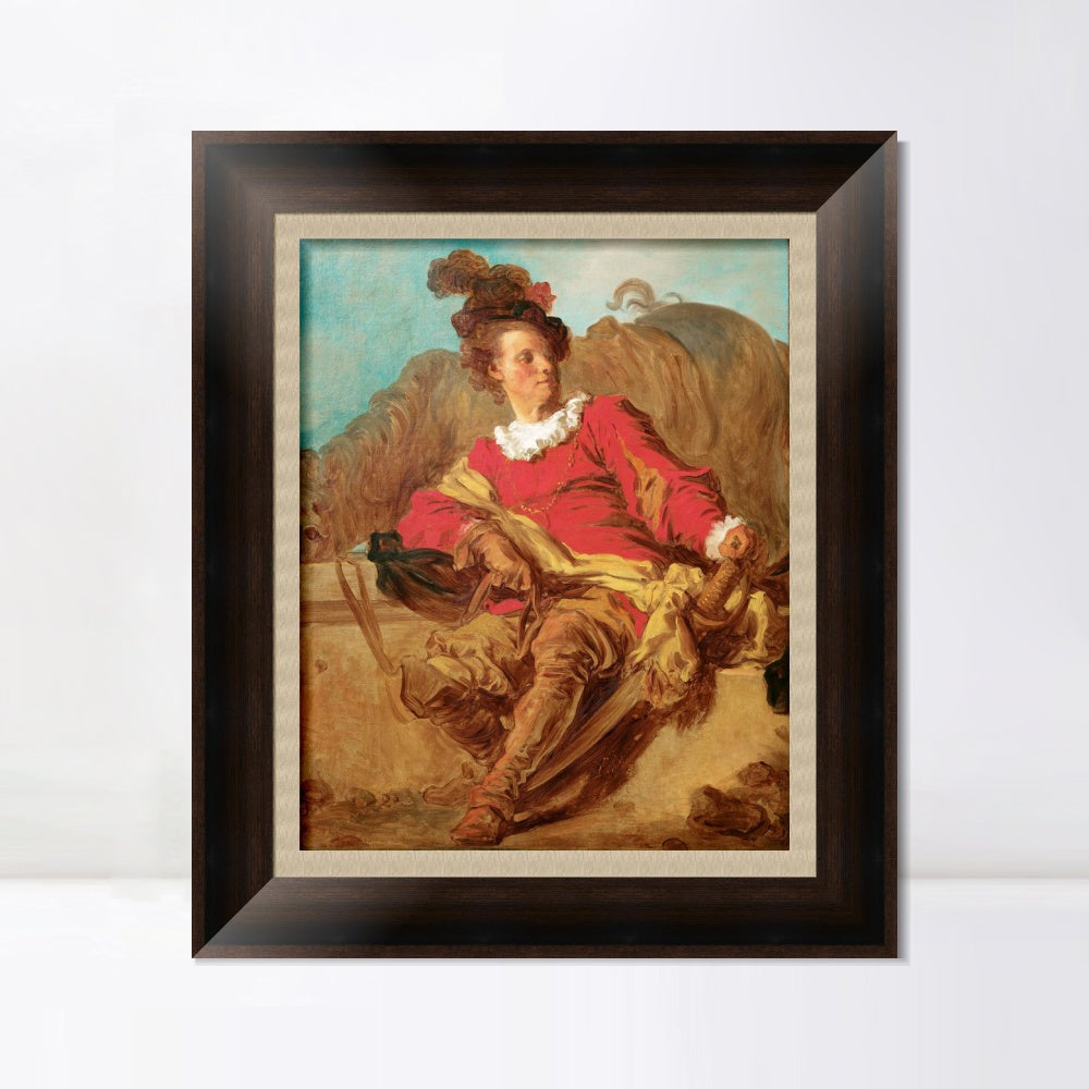 INVIN ART Framed Canvas Art Giclee Print Abbot of Saint-Undressed to the Spanish by Jean Honore Fragonard Wall Art Living Room Home Office Decorations