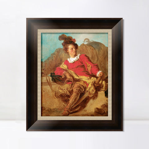 INVIN ART Framed Canvas Art Giclee Print Abbot of Saint-Undressed to the Spanish by Jean Honore Fragonard Wall Art Living Room Home Office Decorations