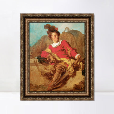INVIN ART Framed Canvas Art Giclee Print Abbot of Saint-Undressed to the Spanish by Jean Honore Fragonard Wall Art Living Room Home Office Decorations