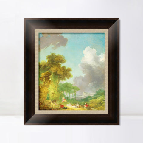 INVIN ART Framed Canvas Art Giclee Print The Swing#2 by Jean Honore Fragonard Wall Art Living Room Home Office Decorations