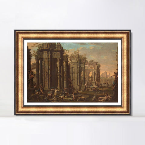 INVIN ART Framed Canvas Art Giclee Print Clemente Spera Bacchanal by Alessandro Magnasco Wall Art Living Room Home Office Decorations