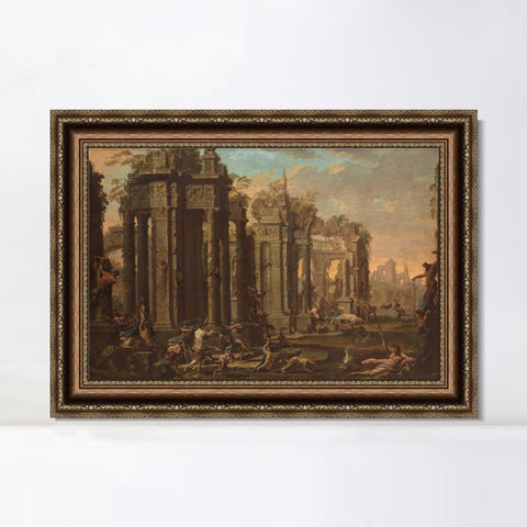 INVIN ART Framed Canvas Art Giclee Print Clemente Spera Bacchanal by Alessandro Magnasco Wall Art Living Room Home Office Decorations