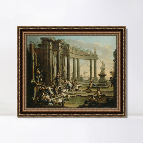 INVIN ART Framed Canvas Art Giclee Print Bacchanale by Alessandro Magnasco Wall Art Living Room Home Office Decorations