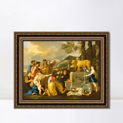 INVIN ART Framed Canvas Art Giclee Print Andrea di Lione by Nicolas Poussin Wall Art Living Room Home Office Decorations